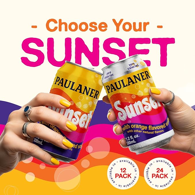 Paulaner Sunset Zero and Classic Orange Cola Soft Drink 24 Pack