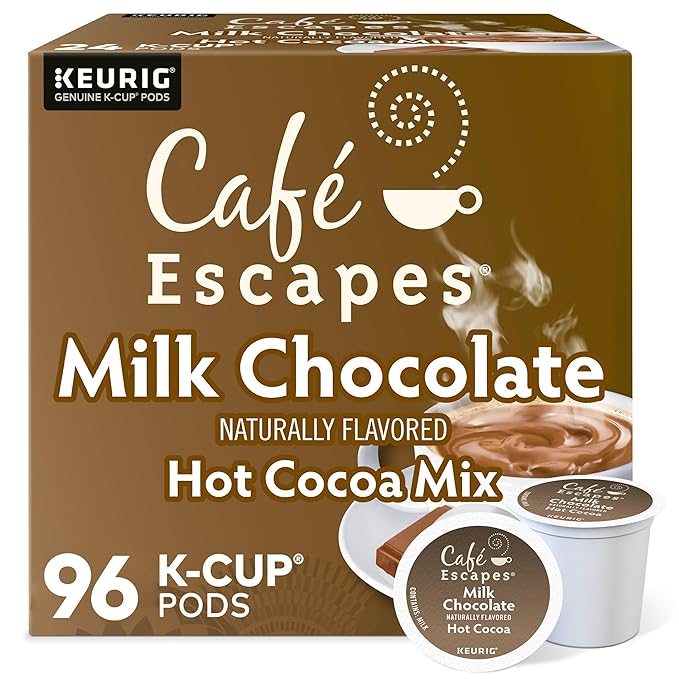 Cafe Escapes Milk Chocolate Hot Cocoa Keurig Single-Serve K-Cup Pods 96 Count