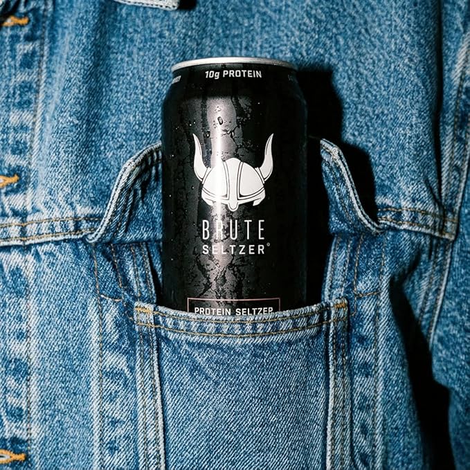Brute Protein Seltzer Grapefruit 10g Protein Organic Caffeine 12-Pack