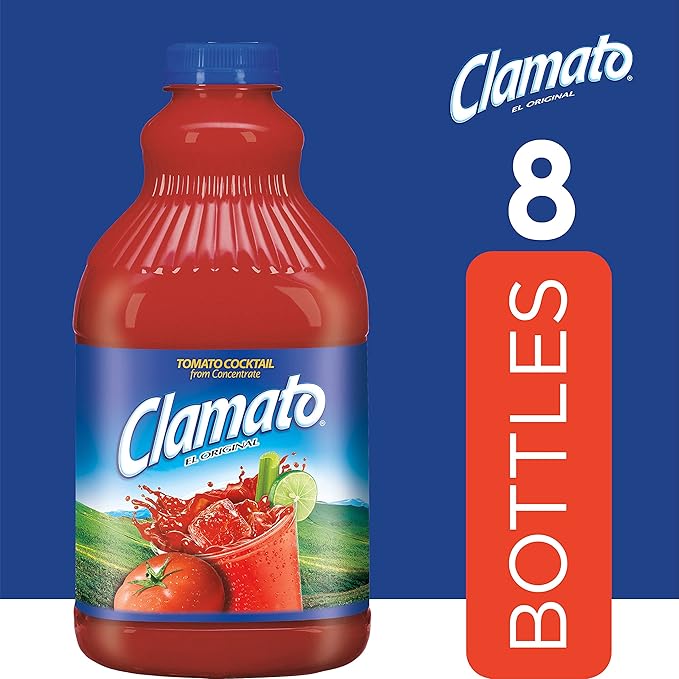 Clamato Original Tomato Cocktail 64 fl oz bottles (Pack of 8)