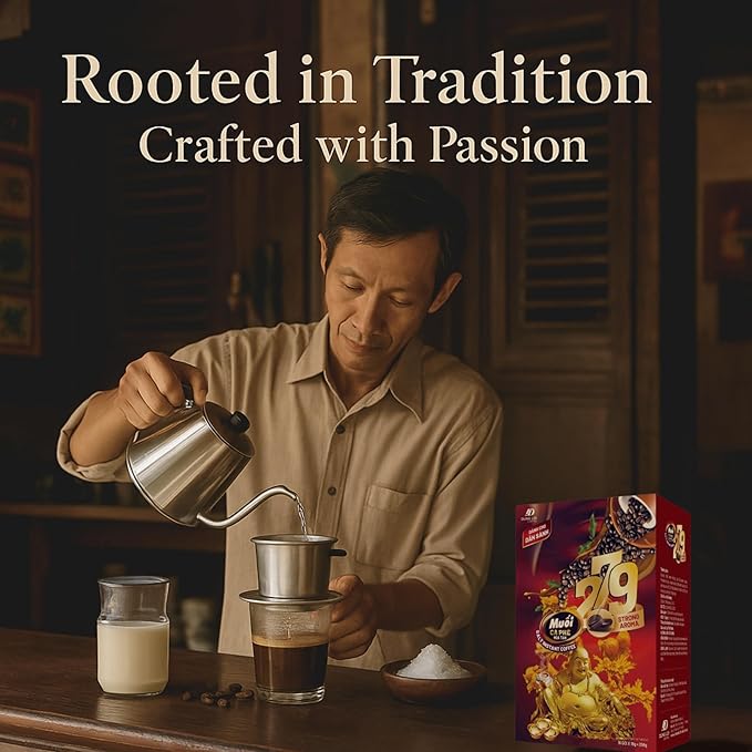 Vietnamese Salt Coffee 279 Strong Aroma – 3 in 1 Instant Coffee with Cream &amp Salt | 45 Sticks 720g (25.4 oz) | Authentic Vietnamese Instant Coffee Packets for Hot &amp Iced Drinks