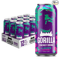 Gorilla Energy Drink Cherry Berry 200mg Natural Caffeine Real Fruit Juice Squeezed &amp Concentrated L-Theanine Taurine Ginseng Acetyl L-Carnitine No Added Sugar and No Artificial Colors 12
