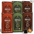 Coffeeza Variety Pack Flavoured – 60 Coffee Capsules (Pack of 6) – Original Line compatible – Specialty Indian Arabica Coffee – Recyclable Pods – Medium Roast – Flavored Espresso Pods