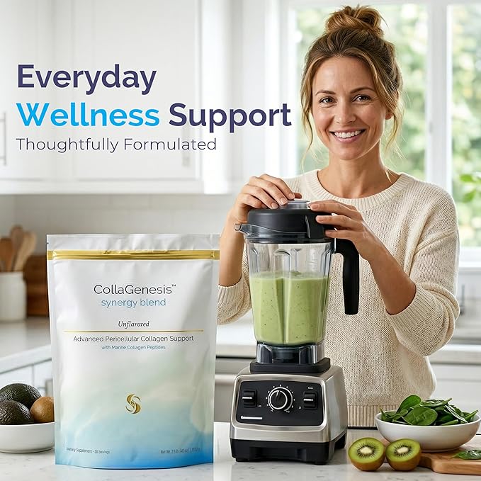 CollaGenesis™ – 25g Protein Marine Collagen Peptides MSM &amp Hyaluronic Acid Complete Amino Acid Profile Vitamins &amp Minerals Collagen Support Cofactors – Synergy Blend – Unflavored