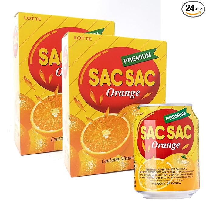 LOTTE Variety Fruits Juice Box Deal - SACSAC RICE PUNCH PEAR JUICE - (SACSAC ORANGE 24 CANS)