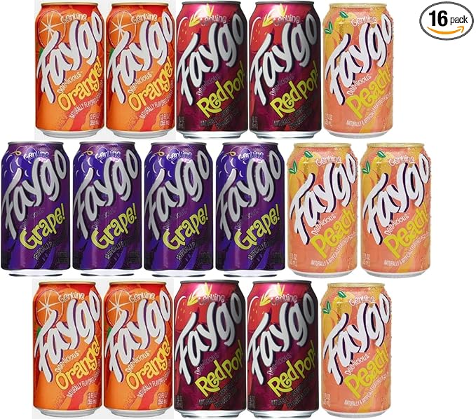 Faygo Soda Pop Soft Drink 16 pack of 12oz Cans (Variety Pack)