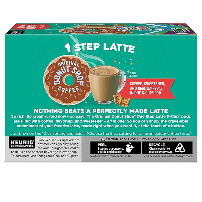 The Original Donut Shop Cinnamon Toast Crunch One-Step Latte Keurig Single Serve K-Cup Pods 60 Count (6 Packs of 10)