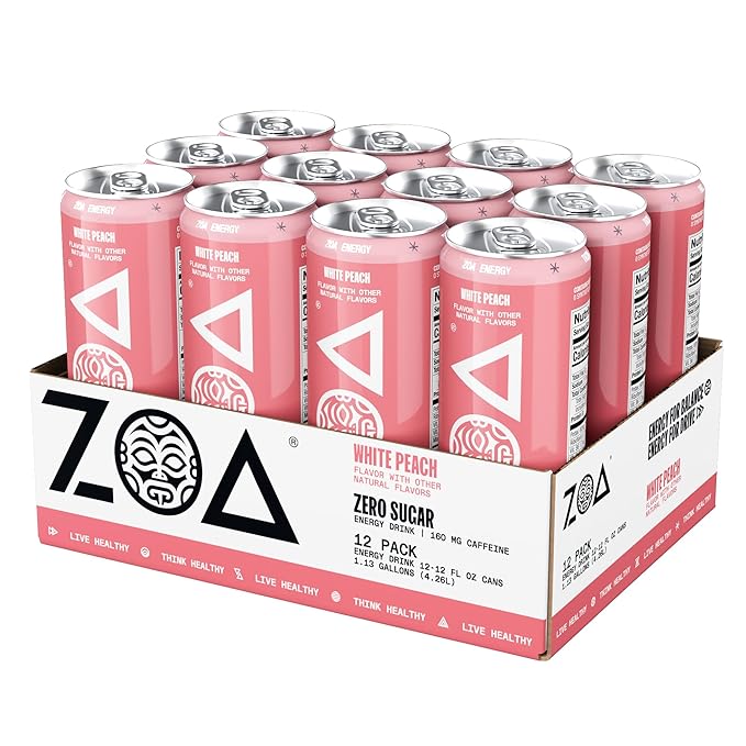 ZOA Zero Sugar Energy Drinks Tropical Taste Pack - Sugar Free with Electrolytes Healthy Vitamin C Amino Acids Essential B-Vitamins and Caffeine from Green Tea - 12 Fl Oz (Pack Of 36)