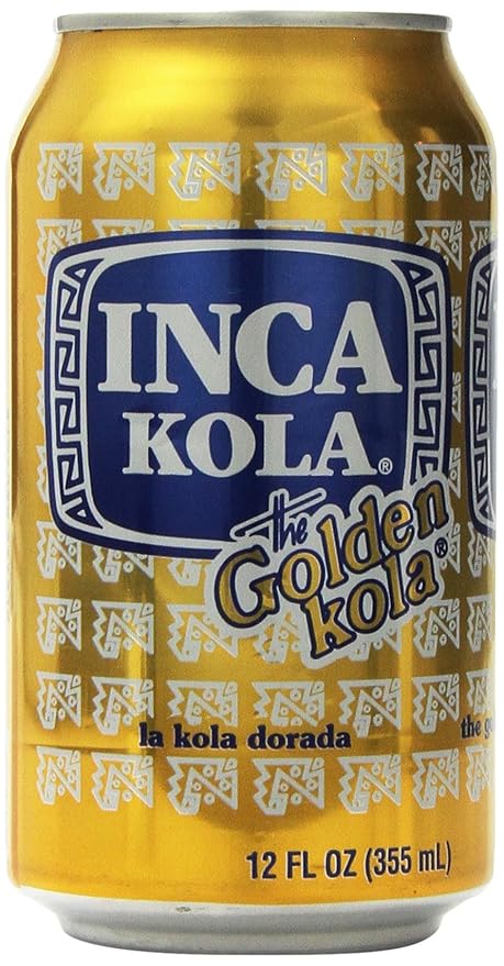 Inca Kola Golden Carbonated Beverage Soda - la kola dorada - 12 oz cans - 6pk Set of 2