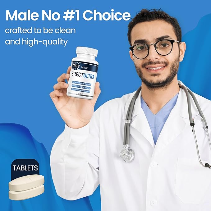 Male Enhancing Supplement - Fast Acting Performance Pills for Men for Blood Flow - Size &amp Stamina - Testosterone Booster Maca Root EpimediumTongkat Ali Dietary Supplement 60 Tablets
