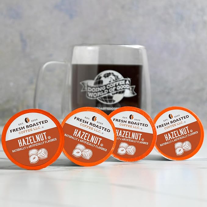 Fresh Roasted Coffee Hazelnut Flavored Coffee Pods 96 Count