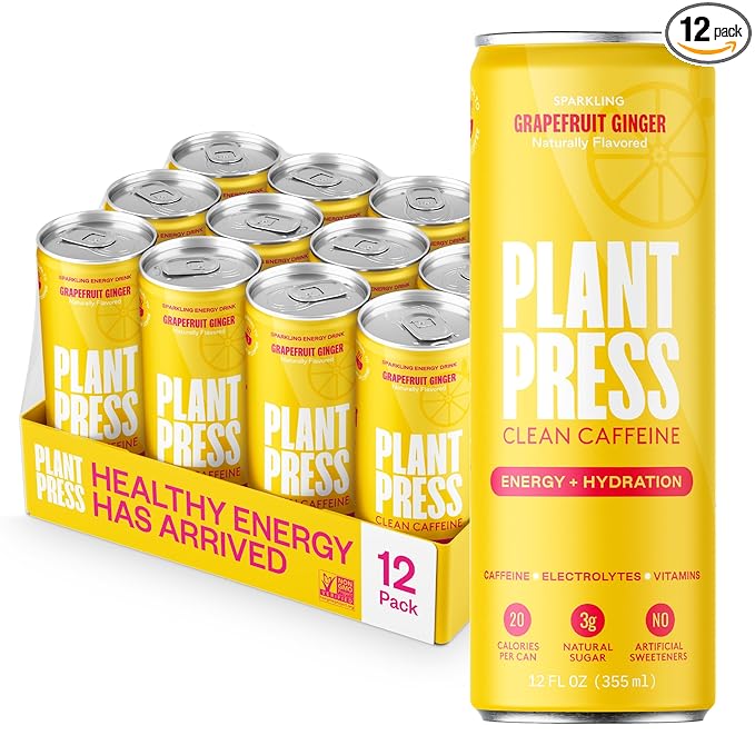 Plant Press Beverage Grapefruit Ginger 12 fl oz (Pack of 12)