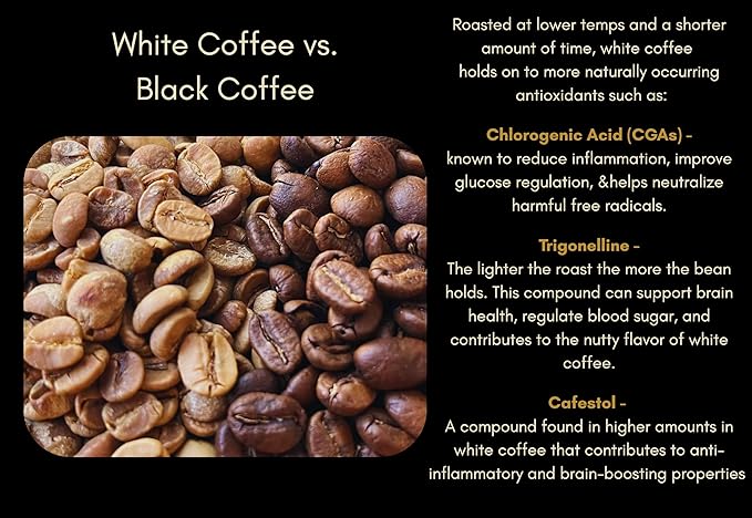 High Caffeine White Coffee-Smooth Low Acidity Versatile Flavor Profile Single Origin Artisan Roasted Arabica Beans