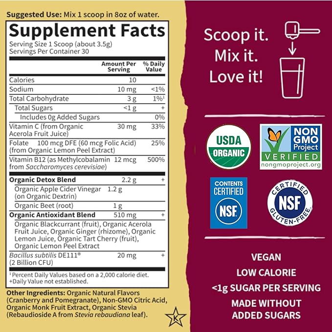 Garden of Life Collagen Beets Bundle: Multi-Sourced Collagen Hyaluronic Acid Unflavored 12 Servings + Organic Beets Detox Cranberry Pomegranate 30 Servings + Collagen Peptides Powder 14 Servings