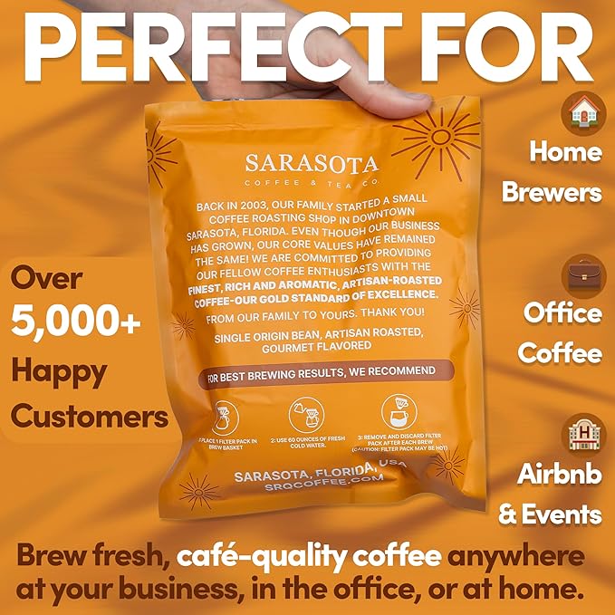Ground Flavored Coffee In Filter Packs | Medium Roast Low Acid Mold Free Pouches | Butter Pecan Crunch Sampler Packets | Gourmet Powder Bags for 10–12 Cup Drip Maker | Highest Rated Individual Premeas
