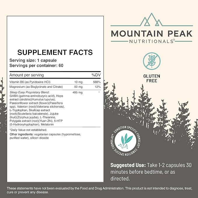 Mountain Peak Nutritionals Ultimate Relaxation Bundle - Tranquility &amp Sleep Easy - Promoting A Calm &amp Relaxed Mood for Better Rest - Sleep Support Supplements w/Vitamins B6 &amp B12