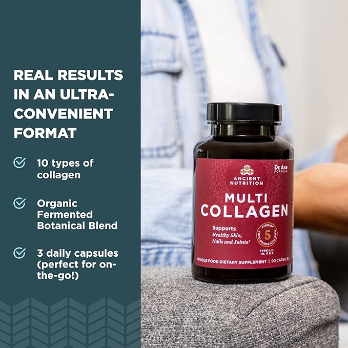 Ancient Nutrition Multi Collagen Capules 90 Count + Multi Collagen Protein Powder Unflavored 60 Servings