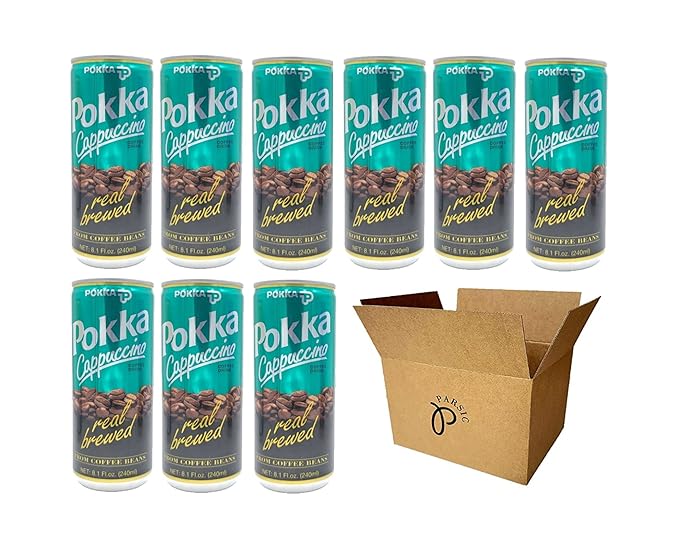 PARSIC 9-Pack Set - Dark Roast Coffee Vanilla Cappuccino 8.1 Fl Oz (240ml) Each