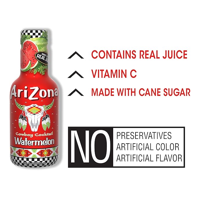 Arizona Watermelon 16.9 Fl Oz Bottle (Pack of 20)
