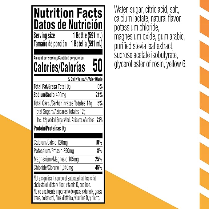 Gatorlyte Rapid Rehydration Electrolyte Beverage Orange 20oz Bottles (12 Pack)