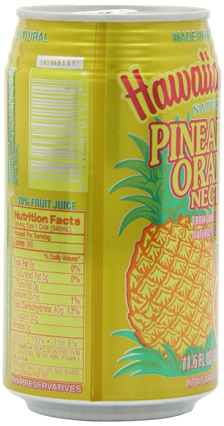 Hawaiian Sun Nectar Pineapple-Orange 11.5 Fl Oz (Pack of 24)
