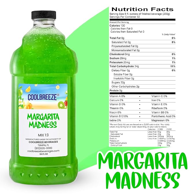 Coolbreeze Margarita Frozen Drink Machine Mix - One Case 6 1/2 Gallon Bottles