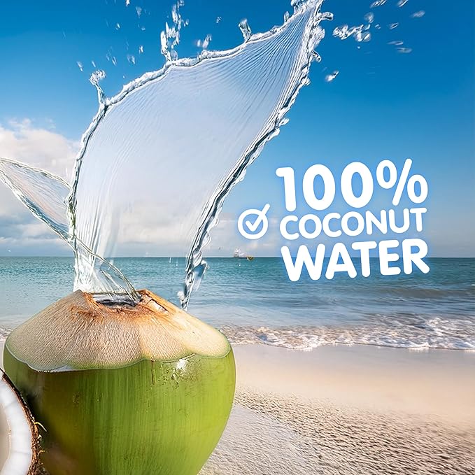 Jans 100% Pure Coconut Water with Pulp (16.57 Fl Oz Pack of 6) NO Sugar Added | Unsweetened Coconut Water | Not from Concentrate | Non-GMO | Refreshing Taste of the Tropics