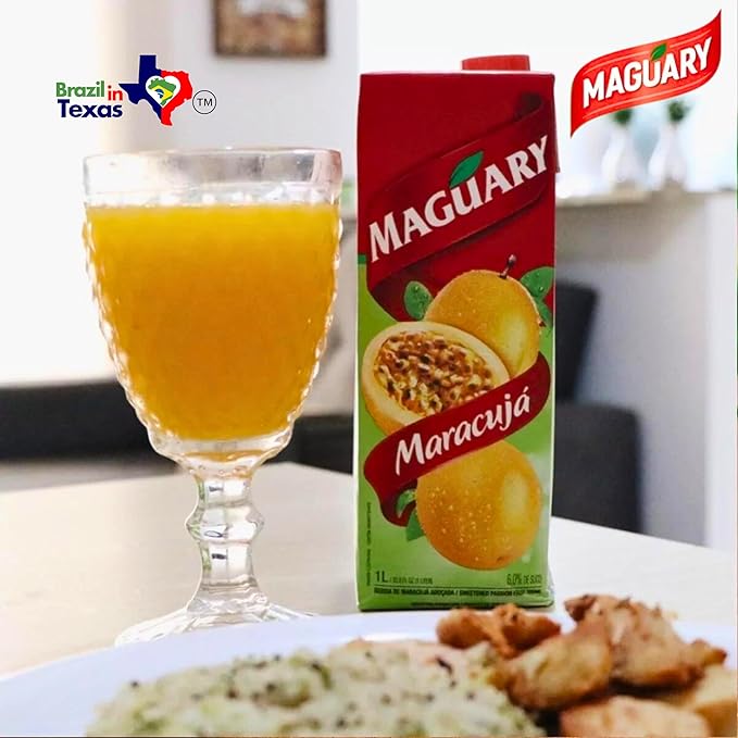 Maguary Passion Fruit Juice 1L | Pack of 2 + Exclusive Brazil in Texas Bracelet | Suco de Maracuja | Bundle by Brazil in Texas