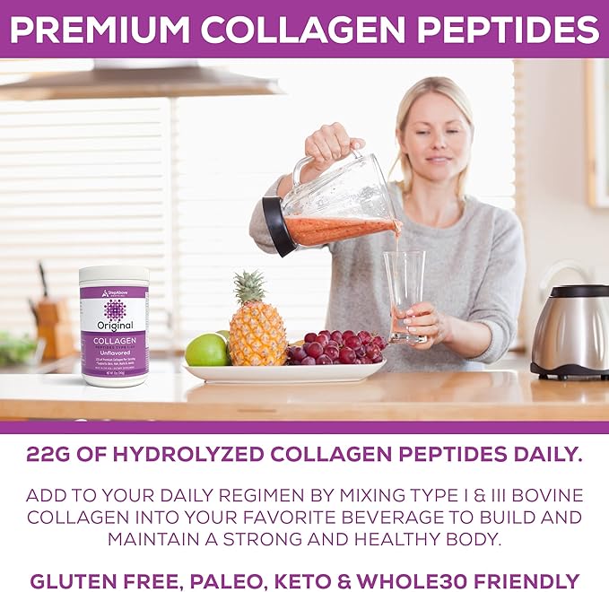 Original Collagen Peptides 100% Natural Bovine Premium Hydrolyzed Type I-III 12 Oz