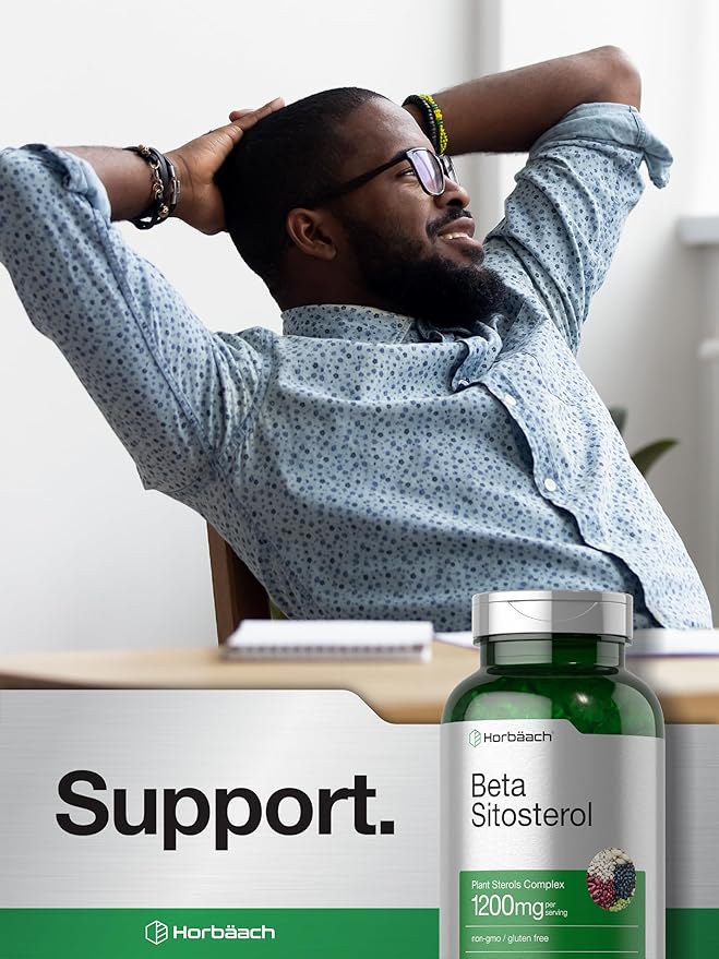 Horbäach Beta Sitosterol 1200mg | 240 Softgel Capsules | Mega Strength | Plant Sterols Complex | Non-GMO Gluten Free Supplement