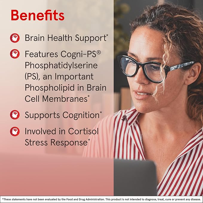 Jarrow Formulas PS100 Phosphatidylserine 100mg Dietary Supplement for Brain Health and Cognitive Function Support 30 Softgels Up to a 10-30 Day Supply