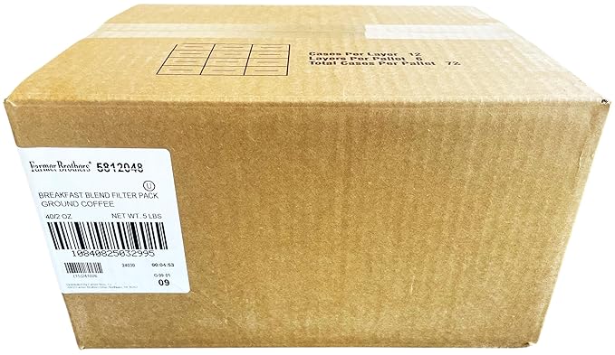 Farmer Brothers Coffee - Ground Medium Roast Breakfast Blend 2 Oz Filterpack Individually Wrapped (Bulk 40 Pack)