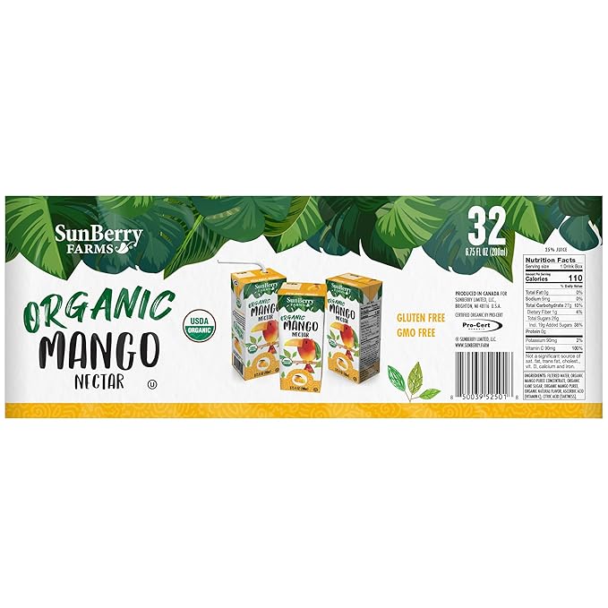 Sunberry Organic Mango Nectar 32 x 6.75 fl oz