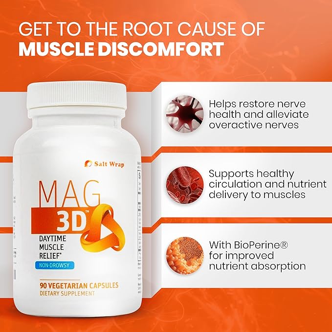 SaltWrap Joint and Muscle Recovery Bundle - Daytime (Collagen Synthesis + Mag 3D Non-Drowsy Muscle Relief)