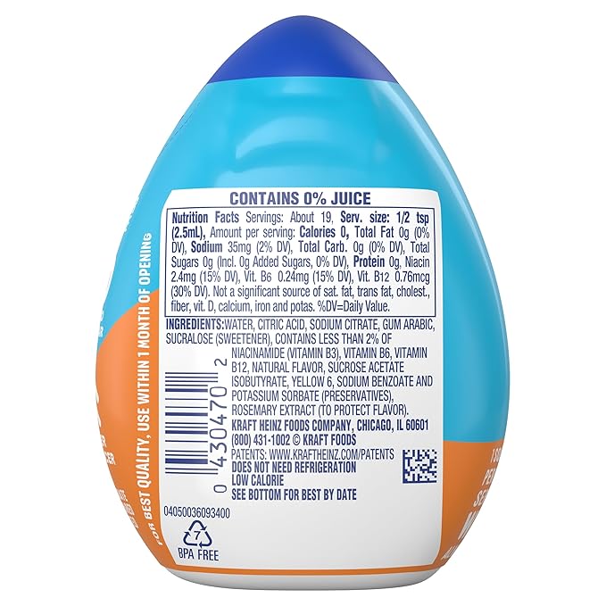 Mio Water Enhancement Variety Pack Includes 3 Orange Tangerine and 3 Sweet Tea 1.62 Fl Oz each (Pack of 6)