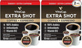 VitaCup Extra Shot Strong Coffee Pods Bold &amp Intense Dark Roast w/Espresso Shot High Caffeine Vitamin B12 Antioxidants Recyclable Single Serve Pod Compatible w/Keurig K-Cup Brewers 16ct