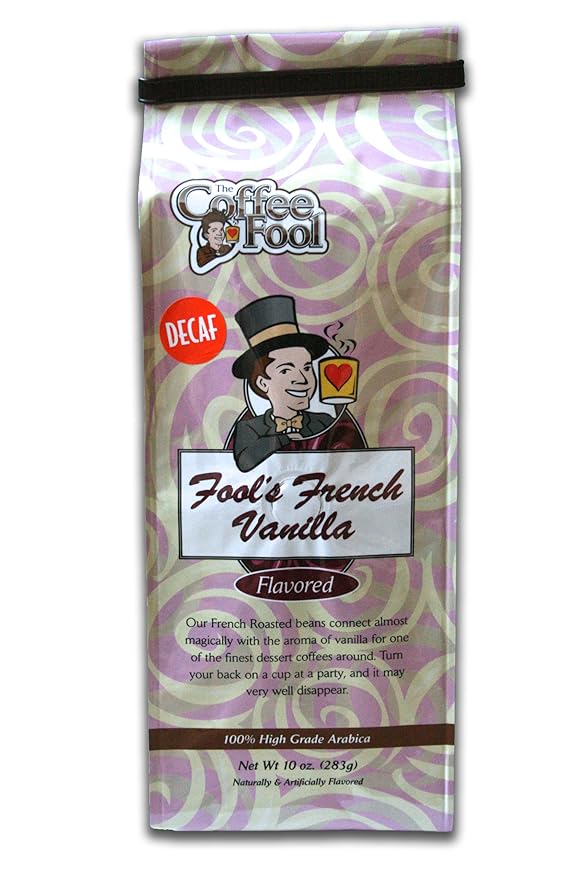 The Coffee Fool Fool's Whole Bean Decaf French Vanilla 10 Ounce