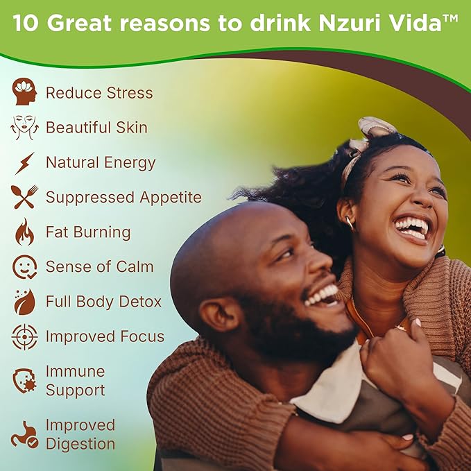 Nzuri Vida All-Natural Energy &amp Stress Support Tonic 10-in-1 Total Body Restoration Drink with Acai Berry Cupuacu &amp Yerba Mate. Smooth Energy Calm Focus Detox &amp Immune Support 4 Ounces