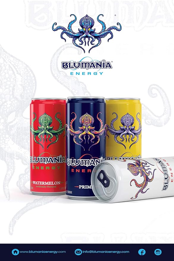BLUMANIA ENERGY - WATERMELON 8.4 Oz (Pack of 24) No Jitters No Preservatives