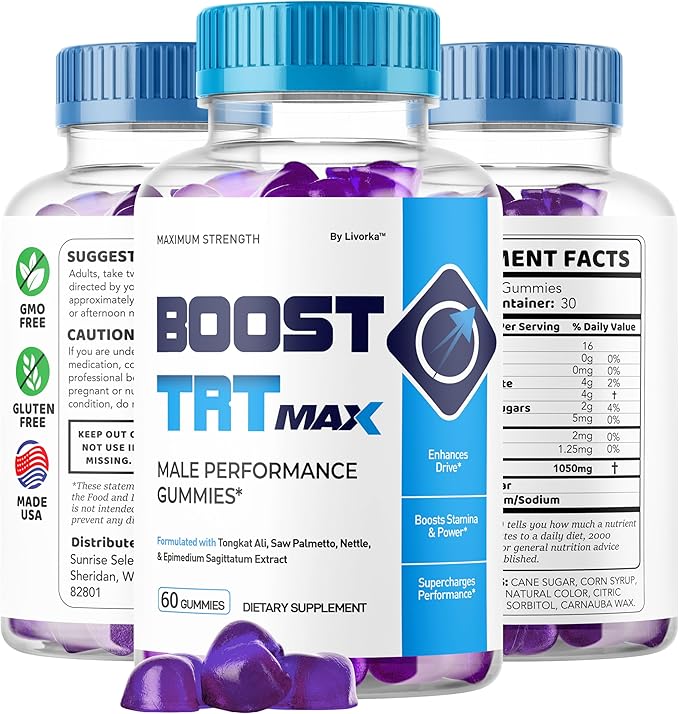 (2 Pack) Boost TRT Max - Official Boost TRT Max Gummies for Men Advanced Natural Formula Male Gummies for Maximum Performance &amp Support for Overall Wellness Booster TRT Max for 2 Months