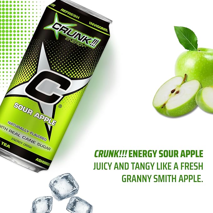 CRUNK!!! Energy Sour Apple 16oz 12 pack