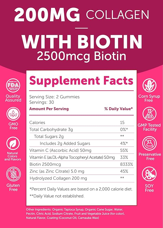 Lunakai Collagen Biotin and Vitamin B12 Bundle - Anti Aging Supplements for Men &amp Women with VIT C for Hair Skin and Nails Growth Methylcobalamin 3000mcg Organic Gummy - Non-GMO Vegan Supplemen