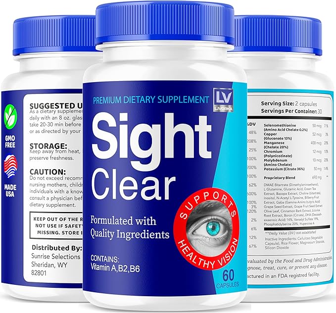 LIVORKA Sight Clear 20/20 Vision Support Supplement for Eyes - 5 Month Supply - Pack of 5