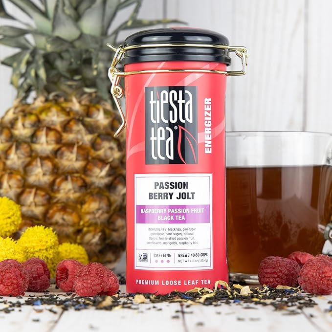 Tiesta Tea - Loose Leaf Tea Tin Gift Box High to Non-Caffeinated Assorted Blends 3 Tins for Hot &amp Iced Brews Variety Pack Passion Berry Jolt Fruity Paradise &amp Lavender Chamomile