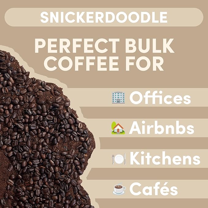 Sarasota Coffee Whole Bean Snickerdoodle Sugar Cookie | Medium Roast Gourmet Flavored Coffee Beans | Low Acid Mold Free Specialty Grade Bulk Coffee Beans | 5lb (80 oz)