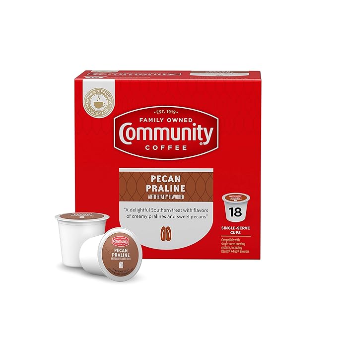 Community Coffee Pecan Praline Flavored 18 Count Kcup