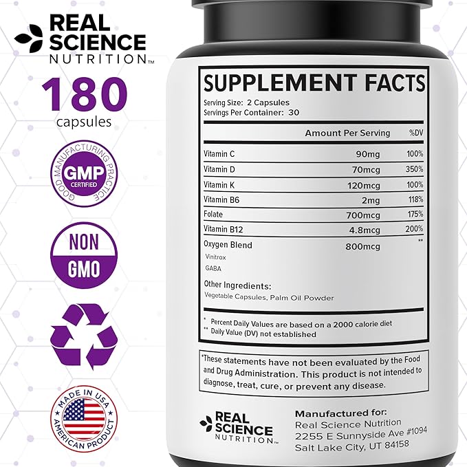 Real Science Oxygenate Miracle (Pack of 3) – Lung Support Supplement to Help Relieve Wheezing Shortness of Breath Rapid Heart Rate &amp Fatigue – for Clear Lungs &amp Breath Support 60 Caps Each