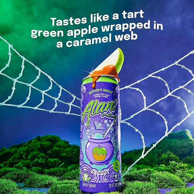 New Alani Energy Drinks Witch's Brew Cotton Candy Breezeberry - Limited Edition Flavors - Variety Pack Sugar-Free Low-Calorie 200mg Caffeine Energy Boost Drink 12 fl oz (Pack of 6)