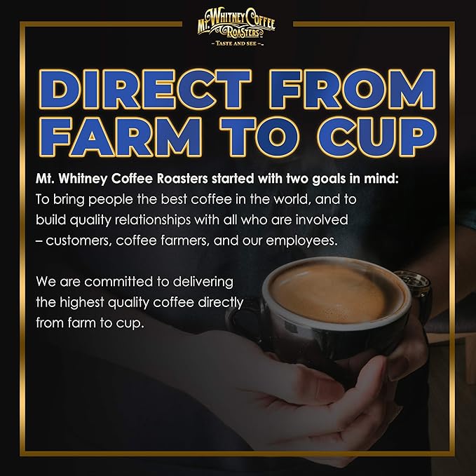 Mt. Whitney Colombia Monte Sierra OrganicSingle origin Medium Dark Roast Smooth Full Flavored low Acid Coffee (Ground 5 Lb)