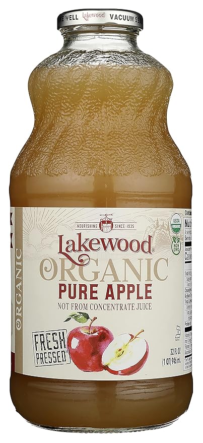 Lakewood Organic Apple Juice 32-Ounce Bottles (Pack of 6)